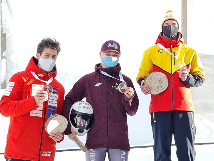 Skeletonists Veinbergs junioru čempionātā U-20 klasē izcīna sudraba medaļu