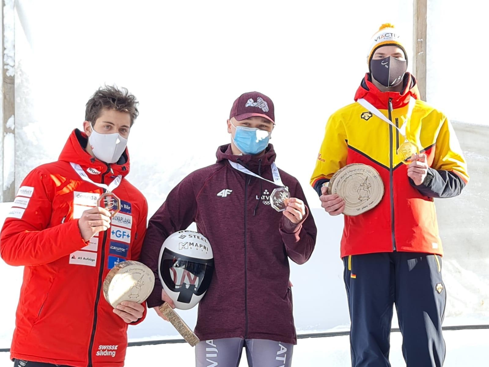 Skeletonists Veinbergs junioru čempionātā U-20 klasē izcīna sudraba medaļu