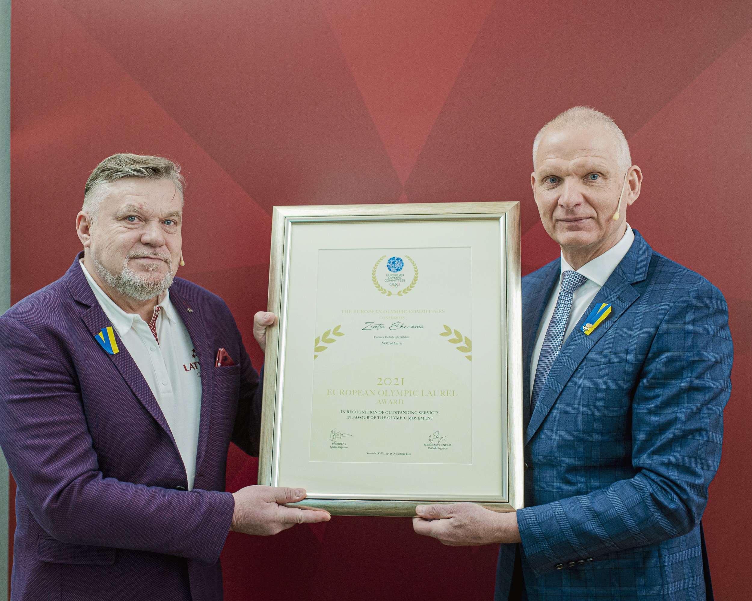 Zintis Ekmanis saņem EOC Olimpisko Lauru balvu