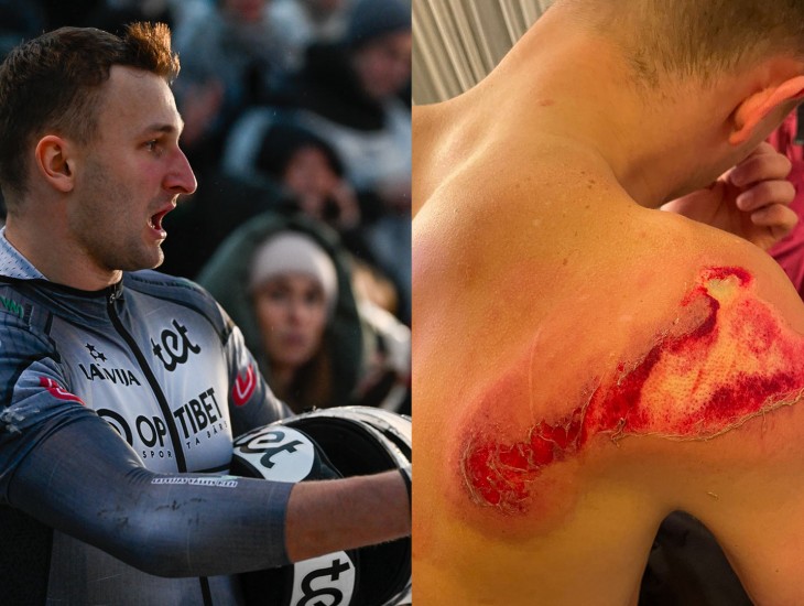 Bobslejists Nemme atrāda savainoto plecu pēc kritiena Vinterbergā
