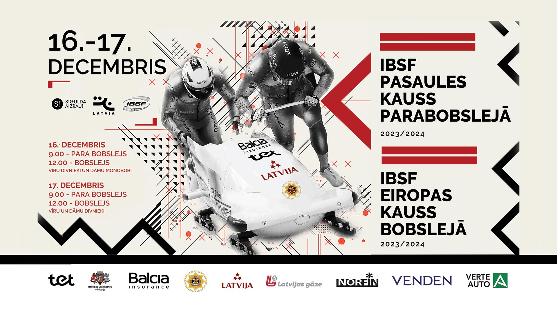 Sigulda uzņem Eiropas kausu bobslejā un Pasaules kausu parabobslejā